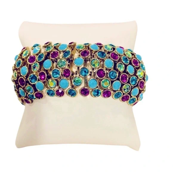 Nordstrom’s Sequin Sparkling Multicolor‎ Stretch Bracelet NWT - Picture 3 of 5